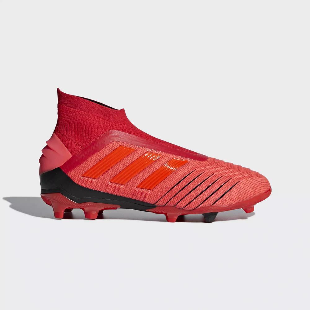 Adidas Predator 19+ Firm Ground Tacos de Futbol Rojos Para Niña (MX-29802)